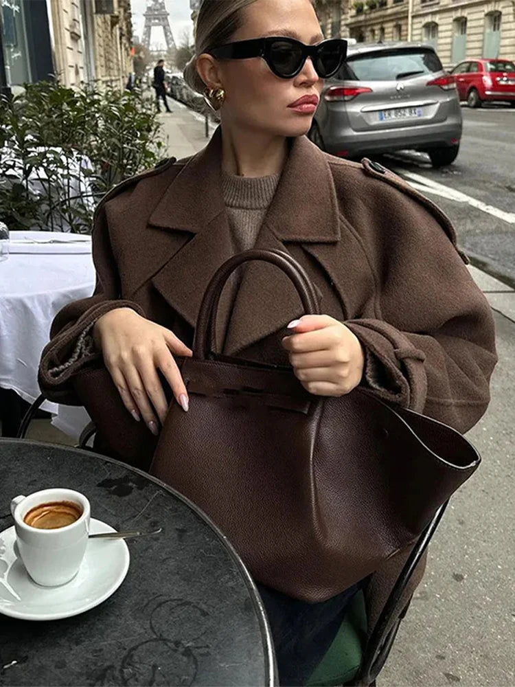 Amelia Coat – Cropped Oversized Trench