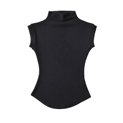 Solenne Top – Classic Sleeveless Turtle Neck