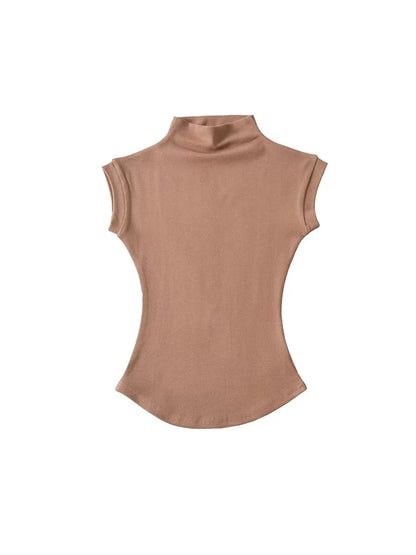 Solenne Top – Classic Sleeveless Turtle Neck