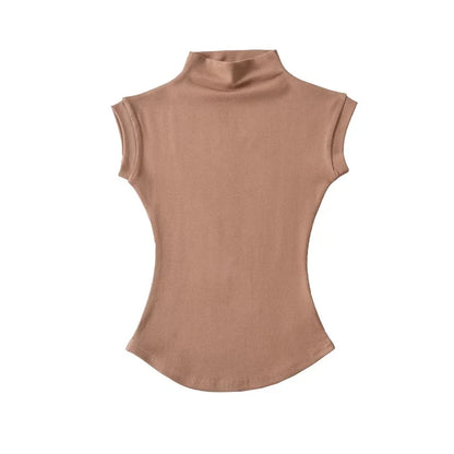 Solenne Top – Classic Sleeveless Turtle Neck