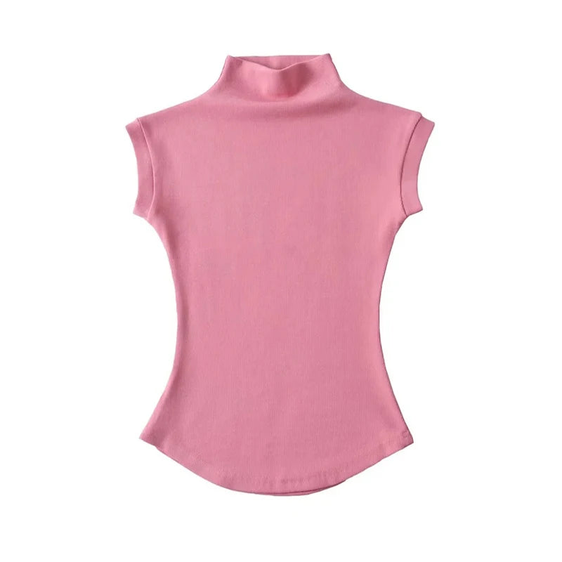 Solenne Top – Classic Sleeveless Turtle Neck
